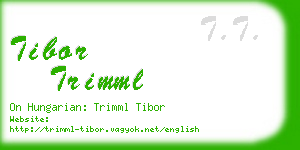 tibor trimml business card